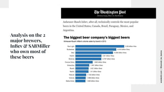 worderist.com
|
@hannah_bo_banna
Analysis on the 2
major brewers,
InBev & SABMiller
who own most of
these beers
 